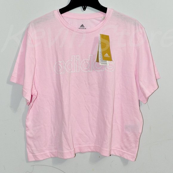 Pink NWT Adidas Ladies' Logo Crop Tee . - Picture 2 of 5